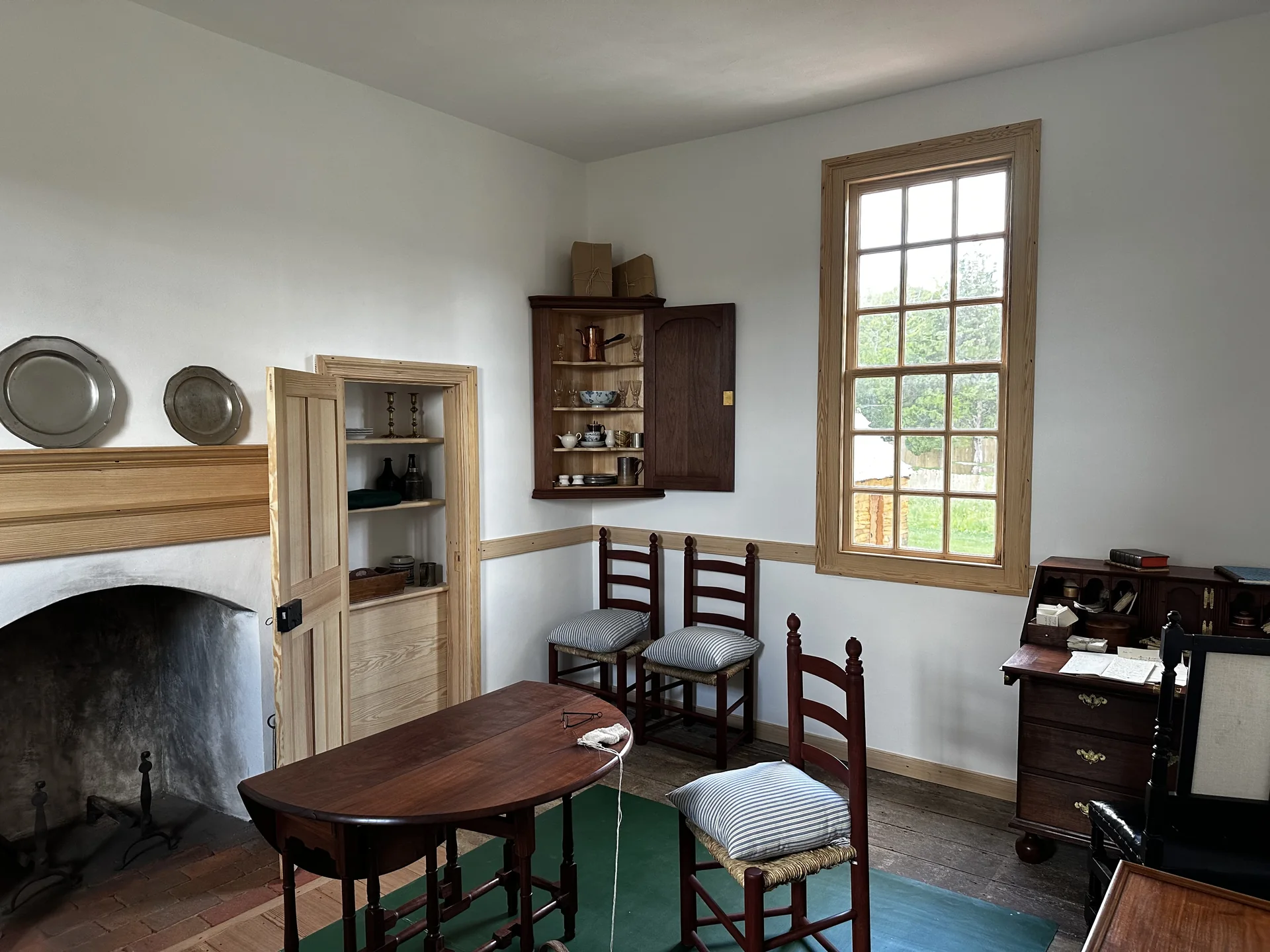 Restored Bray School interior, Williamsburg
